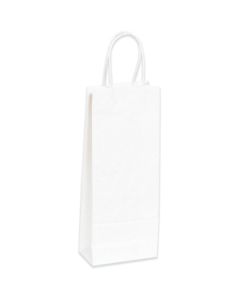 5 1/4" x 3 1/4" x 13"  White Paper  Shopping  Bags