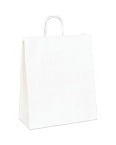 13" x 6" x 15 3/4"  White Paper  Shopping  Bags
