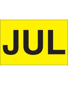 2" x 3" - "JUL" ( Fluorescent  Yellow) Months of the  Year  Labels