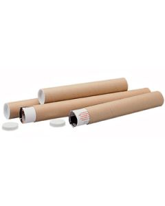 2" x 30" Kraft Mailing Tubes with Caps