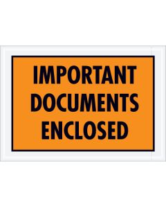 5 1/4" x 7 1/2"  Orange" Important  Documents  Enclosed"  Envelopes